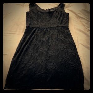 Little black lace overlay dress
